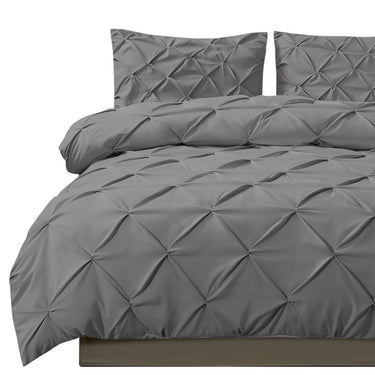 Diamond Pintuck Duvet Cover Pillow Case Set in Full Size